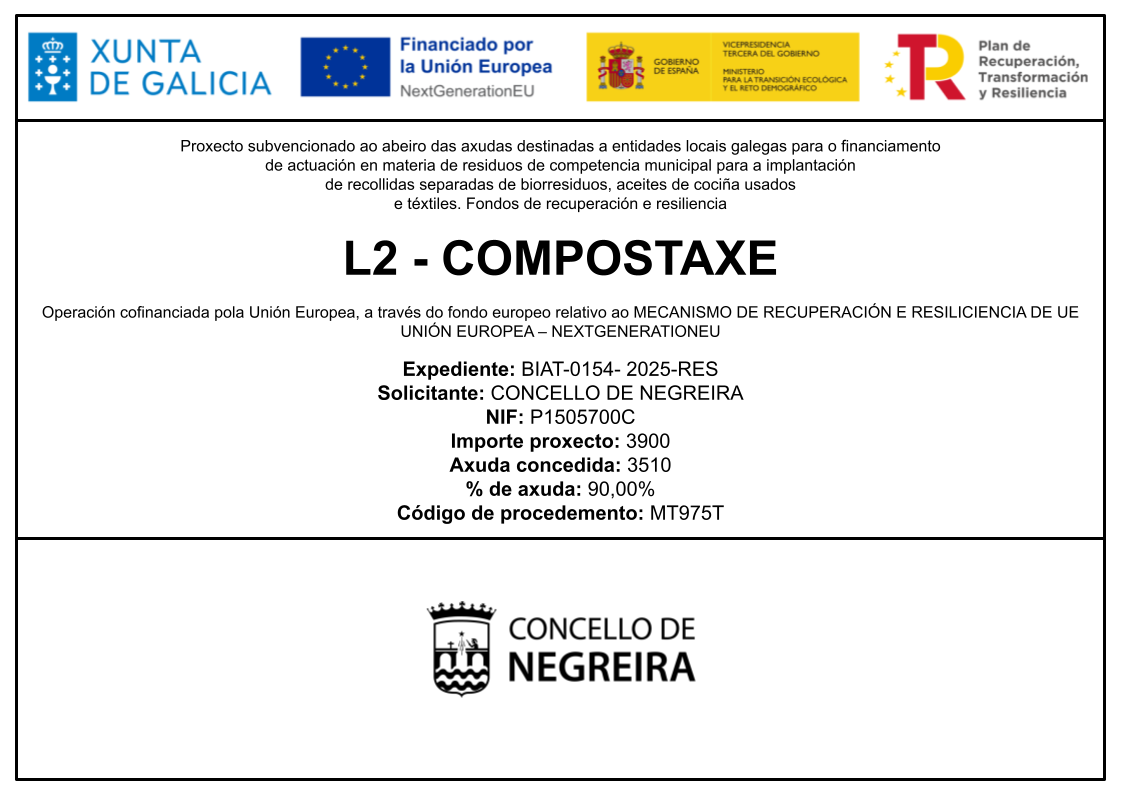 Placa axuda CONCELLO DE NEGREIRA - L2 - COMPOSTAXE